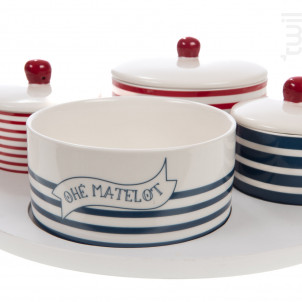 Plateau Et Ses 4 Bols Marinière - Amadeus -  - 