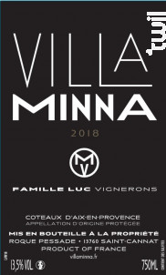 VILLA MINNA - VILLA MINNA VINEYARD - 2018 - Rouge