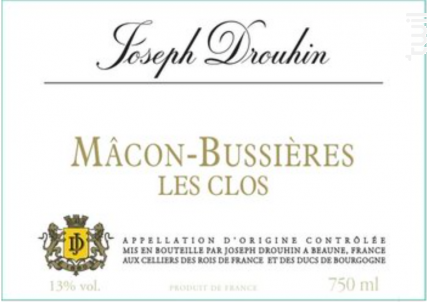 Mâcon-Bussières Les Clos - Maison Joseph Drouhin - 2022 - Blanc
