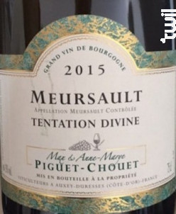Meursault - Tentation Divine - Piguet-Chouet - 2015 - Blanc