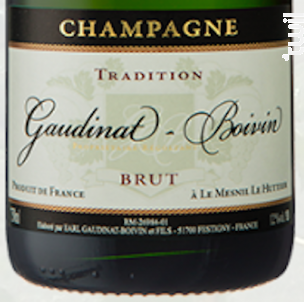 Tradition Brut - Champagne Gaudinat-Boivin - Non millésimé - Effervescent