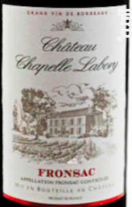 Château chapelle Labory - Château Chapelle Labory - 2016 - Rouge