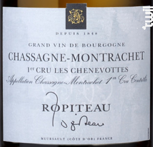 Chassagne-Montrachet Premier Cru les Chenevottes - Ropiteau Frères - 2013 - Blanc