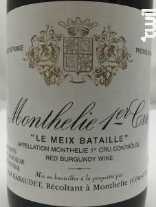Monthélie Premier Cru Le Meix Bataille - Domaine Paul Garaudet - 2013 - Rouge