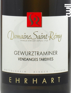 Gewurztraminer Vendanges Tardives - Domaine Saint-Remy - 2018 - Blanc