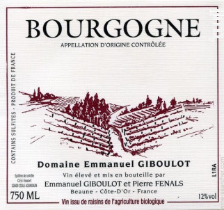 Bourgogne Pinot Noir - Domaine Emmanuel Giboulot - 2004 - Rouge
