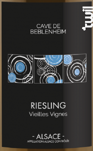 Riesling Vieilles Vignes Sec - Cave de Beblenheim - 2022 - Blanc