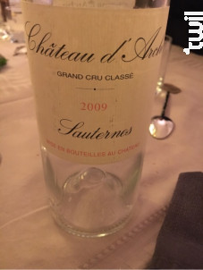 Château d'Arche Grand Cru Classé - Château d'Arche Grand Cru Classé - 2009 - Blanc