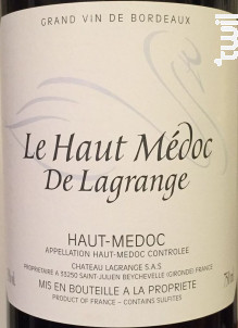 Le Haut Médoc de Lagrange - Château Lagrange - 2016 - Rouge