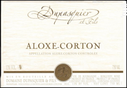 Aloxe Corton  Les Caillettes - Domaine Dupasquier et Fils - 2023 - Rouge
