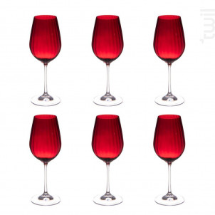 Verre À Pied Rouge Santa lot De 6 - table passion -  - 
