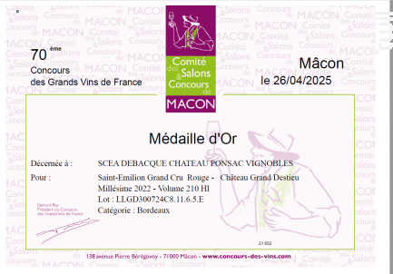 Château Grand Destieu - Château Grand Destieu - 2022 - Rouge