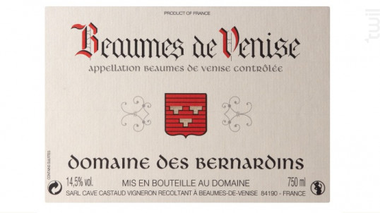 Beaumes de Venise - Domaine Des Bernardins - 2020 - Rouge