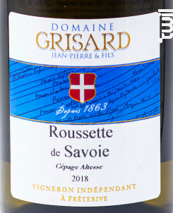 Roussette de Savoie - Domaine Grisard Jean-Pierre et fils - 2018 - Blanc