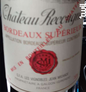 Château Recougne - Château Recougne - 1979 - Rouge