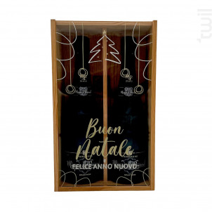 Coffret Cadeau Bois - Vitre Sapin - 2 Brut - Champagne Marquis de Pomereuil - Non millésimé - Effervescent