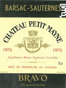 PETIT MAYNE - Château Petit-Mayne - 1975 - Blanc