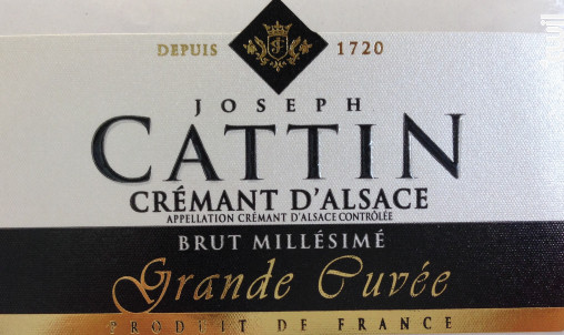 Grande Cuvée Brut Millésimé - Maison Joseph Cattin - 2017 - Effervescent