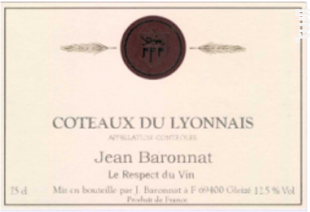 Coteaux du Lyonnais - Baronnat Jean - 2015 - Rouge
