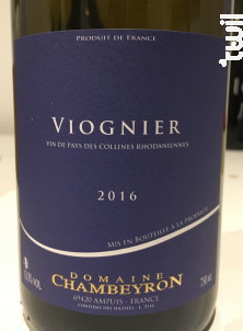 IGP Viognier - Domaine Chambeyron - 2016 - Blanc