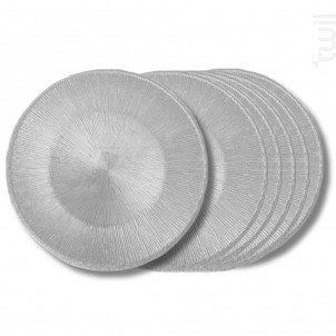 Assiette À Dessert Glitter Grise 21 Cm lot De 6 - table passion -  - 