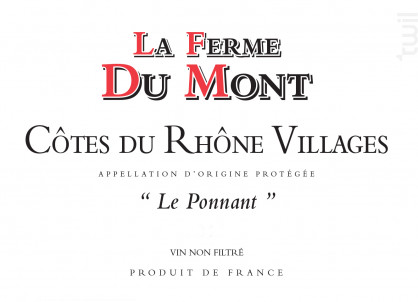 Le Ponnant - La ferme du Mont - 2021 - Rouge