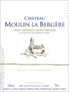 CHÂTEAU MOULIN LA BERGERE - Château Moulin La Bergère - 2018 - Rouge
