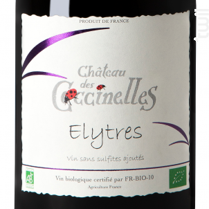 Elytres - Sans sulfites ajoutés - Château des Coccinelles - 2022 - Rouge