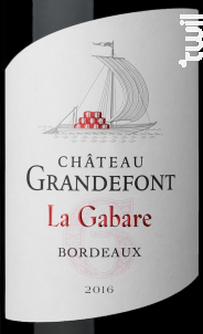 Château Grandefont La Gabarre - Maison Le Star - Château Grandefont - 2016 - Rouge