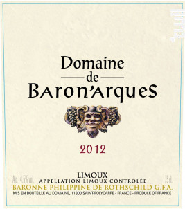 Dom. De baron'arques - Domaine de Baronarques - 2014 - Rouge