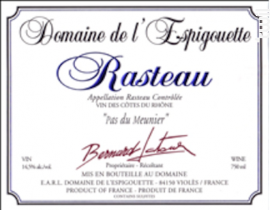 Pas de Meunier - Domaine De L’Espigouette - 2015 - Rouge