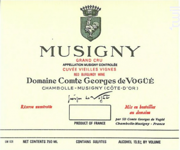 Musigny Grand Cru vieilles vignes - Domaine Comte Georges de Vogüé - 2017 - Rouge