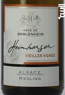 Riesling Vieilles Vignes - Cave de Beblenheim - 2020 - Blanc