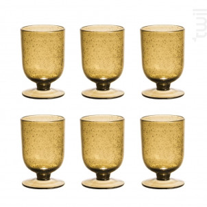 Verre À Pied Gordes Bullé Ambre lot De 6 - table passion -  - 