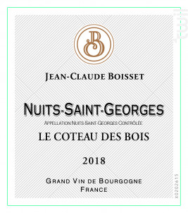 NUITS SAINT GEORGES LE COTEAU DES BOIS - Jean-Claude Boisset - 2018 - Rouge