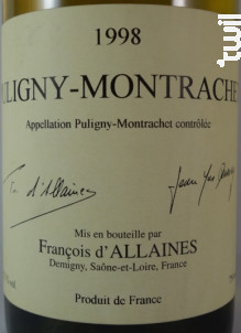 Puligny-Montrachet - Domaine François d'Allaines - 1998 - Blanc
