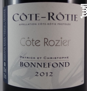 Côte-Rozier - Domaine Patrick & Christophe Bonnefond - 2012 - Rouge