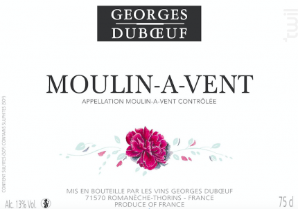 Moulin-à-Vent - Domaine Duboeuf - 2015 - Rouge