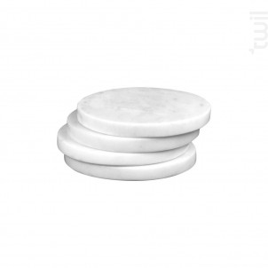 Coffret De 4 Dessous De Verre Marbre Blanc 10 Cm - table passion -  - 