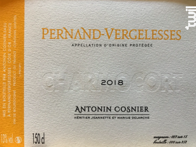 Pernand-Vergelesses - Charmocort - Maison Antonin Cosnier - 2019 - Blanc