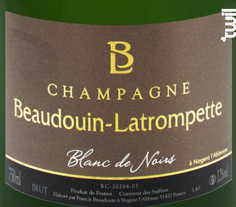 Blanc de Noirs - Champagne Beaudouin-Latrompette - Non millésimé - Effervescent