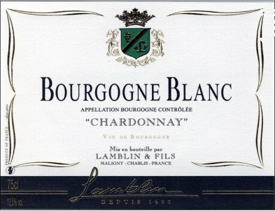 Bourgogne Blanc Chardonnay - Domaine Lamblin et Fils - 2019 - Blanc