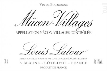 MÂCON-VILLAGES - Maison Louis Latour - 2016 - Blanc