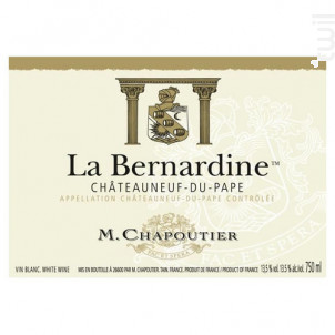 La Bernardine - Maison M. Chapoutier - 2023 - Blanc