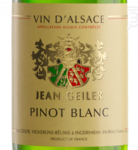 Pinot Blanc - Cave Jean GEILER Vins & Crémants d'Alsace - 2014 - Blanc