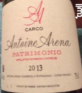 Carco Patrimonio - Domaine Antoine Arena - 2018 - Rouge