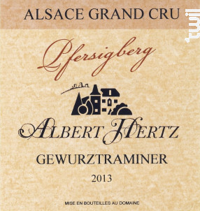Gewurztraminer Grand Cru Pfersigberg - Albert Hertz - 2013 - Blanc