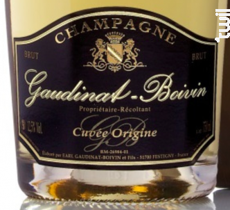 Cuvée Origine Brut - Champagne Gaudinat-Boivin - Non millésimé - Effervescent