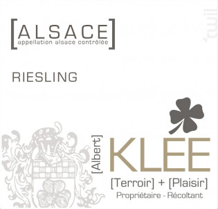 Riesling - Albert Klee - 2020 - Blanc