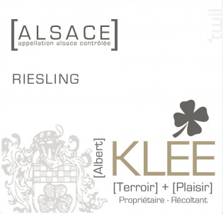 Riesling - Albert Klee - 2022 - Blanc